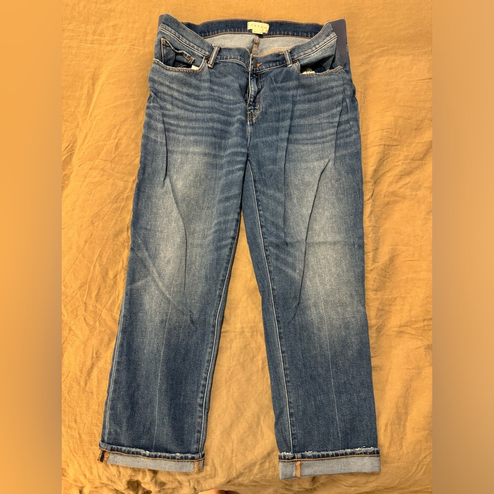 Hatch Women's Boyfriend Jeans - Blue